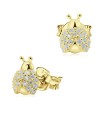 Beautiful Ladybug CZ Silver Stud Earring STS-4957